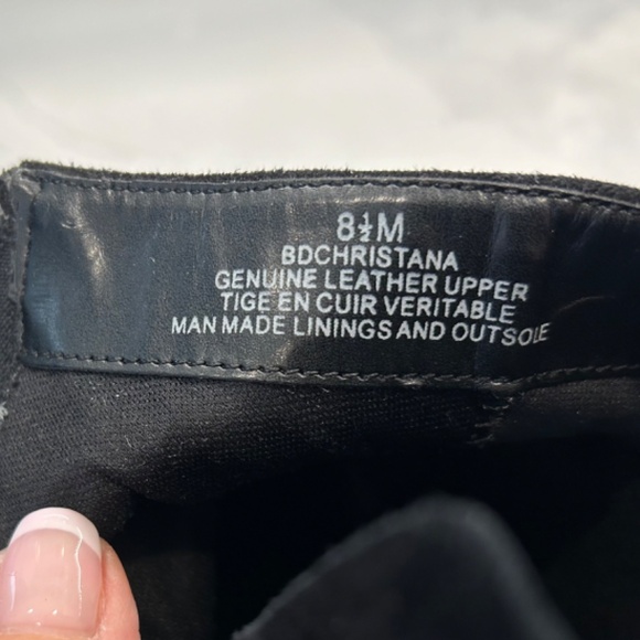 Black Suede Leather ankle Boots size 8 - Picture 3 of 7